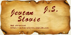Jevtan Slović vizit kartica